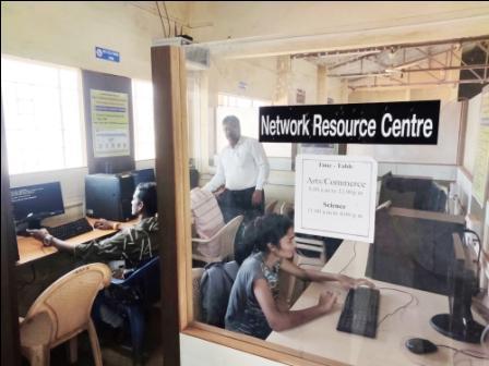 Student using Internet facility in  Network Resource Centre